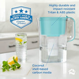 HOMEWATER 10-Cup Pitcher Filter (Teal) – BPA-Free, High-Capacity 2.4L Pitcher with Fast-Flow Carbon Filter, Wide Mouth for Easy Pouring