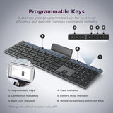 Wireless Keyboard & Mouse Combo, 2.4 GHz Dongle & Dual Bluetooth Connection, AES-128 Encryption,