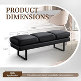 Waiting Room Bench with 3 Seats,Faux Leather Reception Bench Upholstered Office Guest Chair