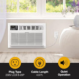 Whirlpool 10,000 BTU 230V Through-the-Wall Air Conditioner with Supplemental Heat, Dehumidifier and Remote, Wall AC Unit for Apartment, Living Room and Medium Rooms up to 450 Square Feet in White
