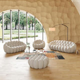 Comfy Upholstered Sofa, Mesh Fabric 3D Honeycomb Shape Modern Couches for Living Room, Apartment (Light Grey, 1 Seater
