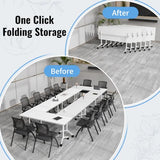 Folding Conference Table with Silent Wheels for Office