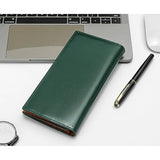 FMURY Genuine Leather Long Wallet Unisex Card Holder