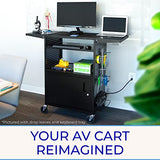 Line Leader Stellar AV Cart - Computer Cart with Customizable Pegboard & Hooks