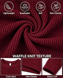 Askdeer Men's Waffle Long Sleeve T-Shirt Casual Lightweight Pullover Tees