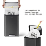 Madison Matte Black Stainless Steel 13.2 Gal/50L Kitchen Step Trash Can or Recycling Bin