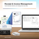 Wireless Desktop Color 2-Sided Document & Tax Receipt Scanner with ScanSmart AI PRO Data Management Software for PC
