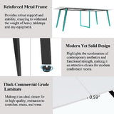 Loomie 8FT Conference Table, 94.49" L x 47.24" W x 29.53" H Meeting Seminar Table with Grommet, Large Boat Shaped Computer Desk