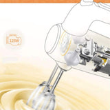 Mini Electric Hand-held Egg Beater, 5-Speed Adjustable Hand-held Kitchen Mixer with 2 Large Mixers