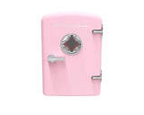 Frigidaire Retro 9-Can Mini Personal Fridge Portable Cooler for Car, Office, Bedroom, Dorm Room, or Cabin, 11.8" D x 7.1" W x 10.1" H, PINK
