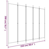 Zexlorith 5-Panel Room Divider, Fabric Partition Screen Black 98.4x78.7 in