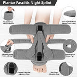 exhood 2PCS Upgraded Plantar Fasciitis Night Splint, 3 Adjustable Straps Plantar Fasciitis Relief Braces for Achilles Tendonitis, Foot Drop & Heel Spur Pain Relief Day & Night (Elephant Grey)