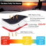 QEZER 0 Degree Sleeping Bag for Adults 650 Fill Power Down Large Lightweight Sleeping Bag for -15℉-14℉ Cold Weather