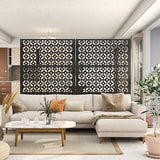 Metal Privacy Screen Outdoor 72" H×46" W, Freestanding Decorative Privacy Fence Panel for Backyard