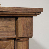 L Shaped Desk with Drawers, Office Desk with File Cabinet Storage, Cable Management, Keyboard Tray, in Vintage Oak Finish