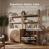 BELLEZE Book Shelf 72" Tall Arched Bookcase with Storage