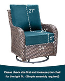 ACTREST Luxury 6-Inch Outdoor Seat Cushions - 24x24 Water&UV&Fade Resistant 1 Set Comfortable Patio Furniture Cushion for Wicker Dining Rocking Swivel Chairs