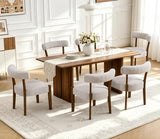 RNKSFX Upholstered Dining Chairs Set of 6, Walnut Wooden Kitchen & Dining Room Chairs