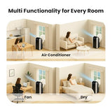 Whynter Portable Air Conditioner 14,000 BTU with Dual Hose Dehumidifier & Cooling Fan for 500 Sq Ft Rooms, Includes AC Unit Window Kit, ARC-14S (9,500 SACC)