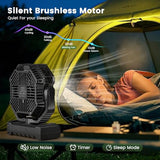 covozon 20000mAh Portable Misting Fan, USB Rechargeable Camping Fan with LED Light, Battery Operated for Outdoor, Tents, Beach, Travel - 250mL Water Tank & Hook Included, Black.