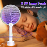 GooQand Bug Zapper Racket, 2 in 1 Electric Fly Swatter USB Rechargeable, 4000V Electric Fly Zapper with 3 Layer Safety Mesh, Indoor Outdoor Electric Racket for Kitchen, Bedroom, Camping
