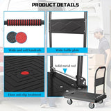 Platform Truck, Foldable Handcart with Swivel Wheel 34"x22" Heavy-Duty Push Dolly Cart