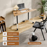 Usosidam Folding Conference Room Table with Wheels, Modular Mobile Trapezoidal Flip-Top Training Table