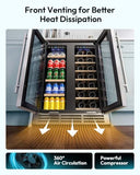 EUHOMY Wine and Beverage Refrigerator, 24 Inch Dual Zone Wine Cooler