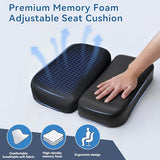 Adjustable Seat Cushion, Memory Foam Office Chair Cushion, Car Seat Cushion, Foldable Travel Cushion for Tailbone Pain, Sciatica Pain Relief, Etc (Large)