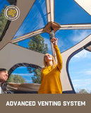 FanttikOutdoor Zeta C4 Pro Camping Tent 4 Person Instant Cabin Tent Setup in 60 Seconds with Rainfly & Windproof Portable with Carry Bag for Family Camping & Hiking, Khaki