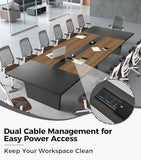 10FT Conference Table for 10 People, Large Rectangular Boardroom Meeting Table
