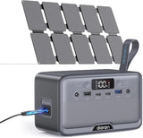 DARAN Portable Power Station 100W with 25W Solar Panel LiFePO4 Battery Power Bank with110V AC Outlets Solar Generator Fast Charging for Hurricane Emergency,Outdoor Use,Off-Grid traveling