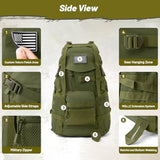 AUMENTAR 50L Tactical Backpack for Men and Women, Water-Resistant Molle Rucksack, Large Military Assault Pack for Hiking, Hunting, Camping, Gym & Outdoor Survival Green