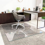 [Tempered Glass] 48" x 60" Glass Chair Mat, Heavy Duty Hard Tempered Glass Mat with Round Corner and Polished Edge