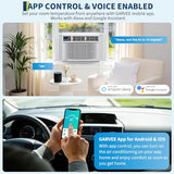 Garvee 8000 BTU Window Air Conditioner with Heat, Window Mounted AC Unit and Heater Combo with Dehumidifier & Fan for Apartment, Living Room, Bedroom, Rooms Up to 350 Sq. ft, APP & Remote Control