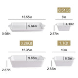 Sweejar Ceramic Baking Dish Lasagna Pans with Trivet, Rectangular Bakeware for Cooking, Kitchen, Cake Dinner, Banquet, 15.3x 9.6 x 2.8 Inches of Casserole Dishes（White）