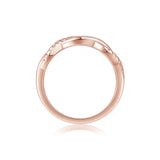 Oseew 0.25 carat Petite Twisted Vine Lab Grown Diamond Engagement Ring Engraving Text Promise Ring (rose gold) Stackable Bands and Wedding Rings