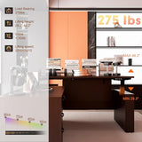 66.93'' L Shaped Executive Standing Desk with Pre-Assembled Frame & Lockable Cabinets