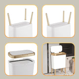 Procade 2Pack White and Gold Trash Can with Lid,4 Gallon Bathroom Trash Bin