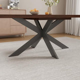 ZckyCine Expandable Dining Table Set for 6-8 People