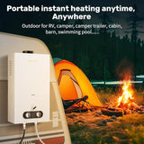 SANAUGAS Tankless Water Heater Propane, 3.18GPM 12L Portable Instant Hot Water Heater, Outdoor Use for RV camping, Camper Van, Camping Trailer, Cabin, Barn, Pool, White