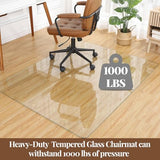 Chair Mat, 55 x 46 x 2 Inch Tempered Glass Chair Mat