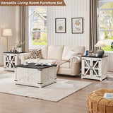 Joaxswe Farmhouse Coffee Table Set 3, End Table and Coffee Table