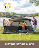 FanttikOutdoor Zeta C6 Pro Max Instant Cabin Tent 6 Person Camping Tent Setup in 60 Seconds with Rainfly & Windproof Portable with Carry Bag for Family Camping & Hiking, Upgraded Ventilation, Khaki
