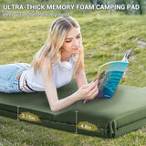 Elegear CumbreX™ Self Inflating Sleeping Pad, 3.15" Ultra-Thick Memory Foam Camping Pad with Pillow Fast Inflating in 20s Insulated Camping Mattress Pad 4-Season Camp Sleeping Mat for Camp/Travel/Tent