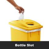 Zedfire 92 Gallon Slim Rectangular Mobile Recycle Station with Lid, Recycling Center 4-Stream (Drop Shot, Paper Slot, Bottle), Recycle Bins