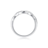 Oseew 0.25 carat Petite Twisted Vine Lab Grown Diamond Engagement Ring Engraving Text Promise Ring (white gold) Stackable Bands and Wedding Rings