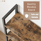 INNOD 70x70 Triple 5 Tier Book Shelf, Large Wooden Bookcase with 17 Open Display Shelf, Rustic Brown