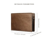 Wallet Top-grain Leather Men's Retro Horizontal Inscription Zipper Change