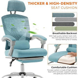 BFGRDDW Office Chair, Reclining with Foot Rest, High Back Computer Mesh Home Desk Chairs with Wheels